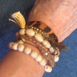 Victoria Emerson neutral & leopard magnetic bracelet